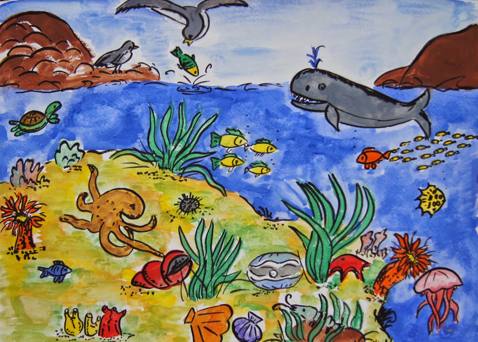 Детские рисунки Морское дно